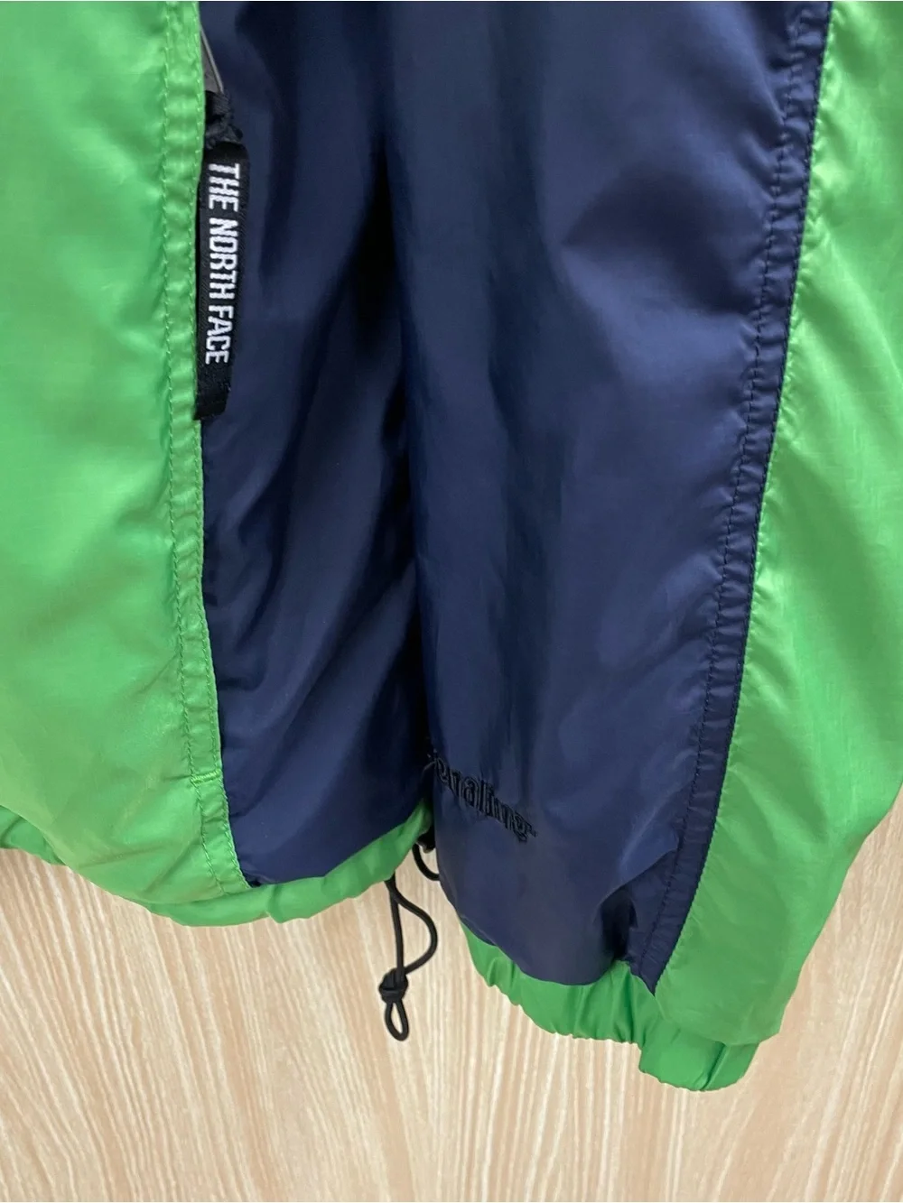 The North Face green color block jacket size medium